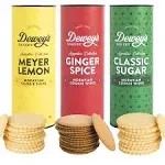 Moravian Cookie Gift Tube Collection by Dewey's Bakery | Classic Sugar, Tripple Ginger & Meyer Lemon Moravian Cookie Thins | Gift Basket, Bakery Gifts, Graduation | (Pack of 3)