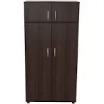 Inval 4 Door Wardrobe Armoire, Espresso-Wengue