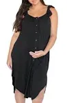 Kindred Bravely Ruffle Labor & Delivery Maternity Dress in Black 