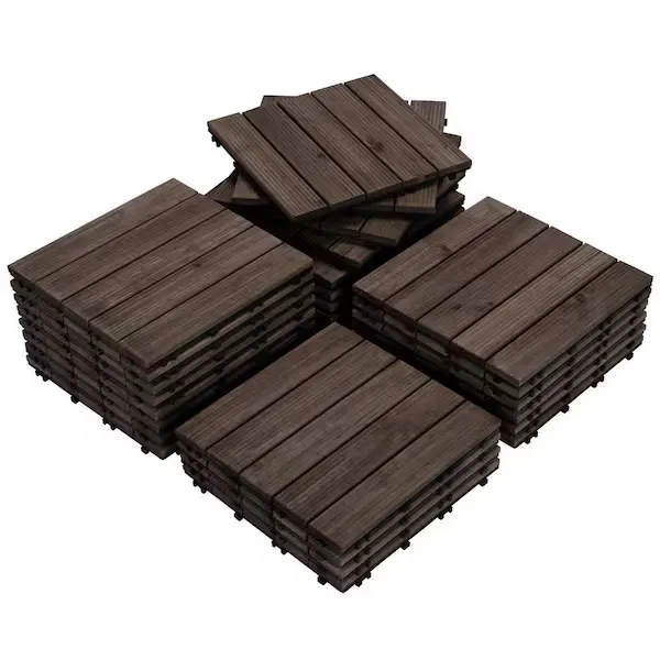 Yaheetech 27pcs Interlocking Wood Flooring Tiles for Patio Garden Deck