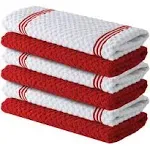 Infinitee Xclusives Premium Kitchen Towels - Pack of 6, 100% Cotton 15 x 25 Inches Absorbent Dish Towels - Tea Towels, Terry Kit