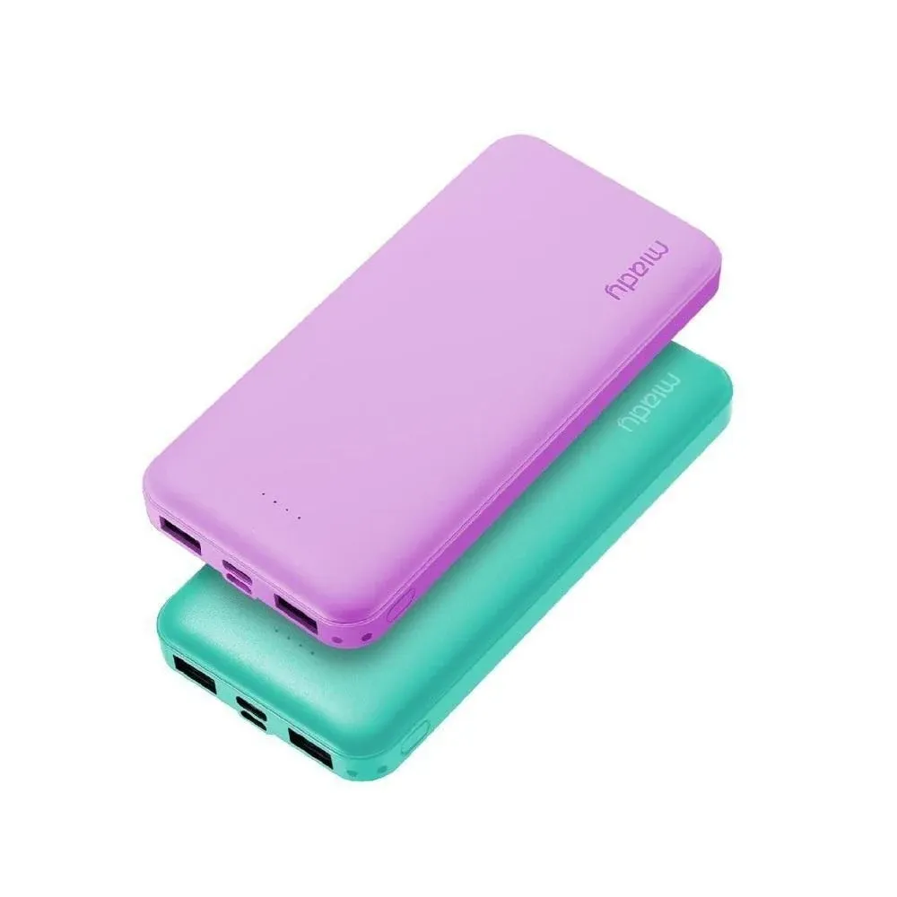 10000mAh Dual USB Portable Fast Charging Power Bank, Compatible for iPhone 15/14/13, Galaxy S23/22, Pixel, Green+Purple