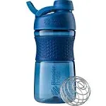 BlenderBottle SportMixer Shaker Bottle Perfect for Protein Shakes and Pre Workout, 20-Ounce, Navy