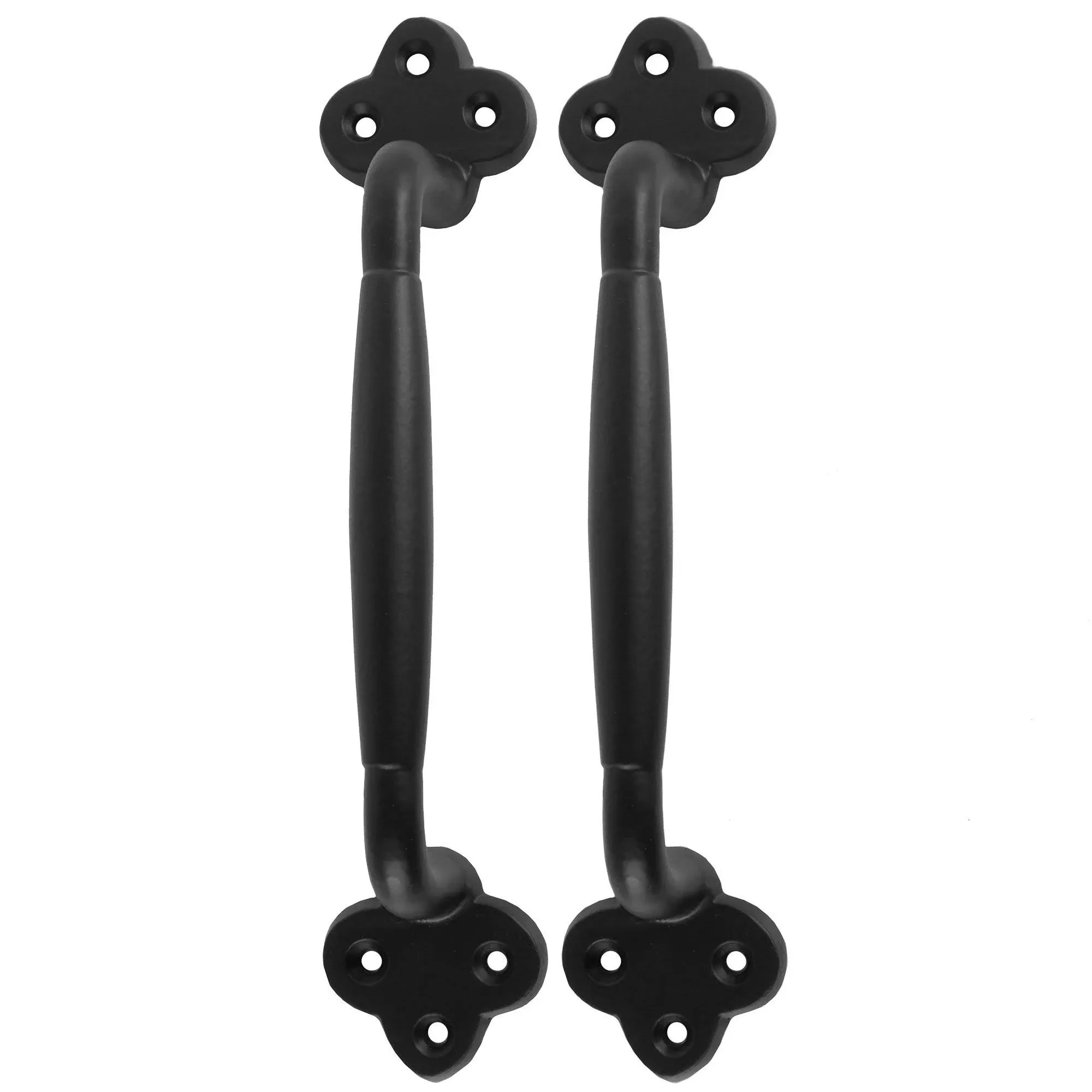 Iron Valley - 2 Pack - 9'' Round Clover Barn Door Pull Handle - Solid Cast Iron ...