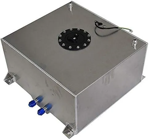 15 Gallon Polished Aluminum Racing Drift Fuel Cell Tank+Level Sender