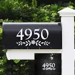 2&#034; Reflective Mailbox Numbers Die Cut Decal Rustic Style Flowers House Number Ad