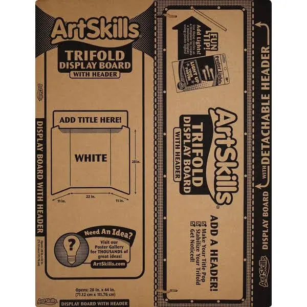 ArtSkills Display Board, Trifold, with Header