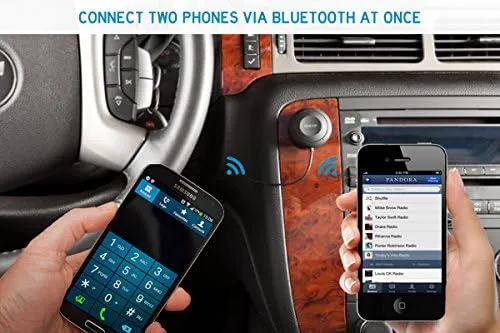 Kinivo BTC450 Bluetooth Car Kit (Hands-Free, AUX Bluetooth Adapter for Cars with Ground Loop Noise Isolator, 3.5mm Aux Input, Apt-X)