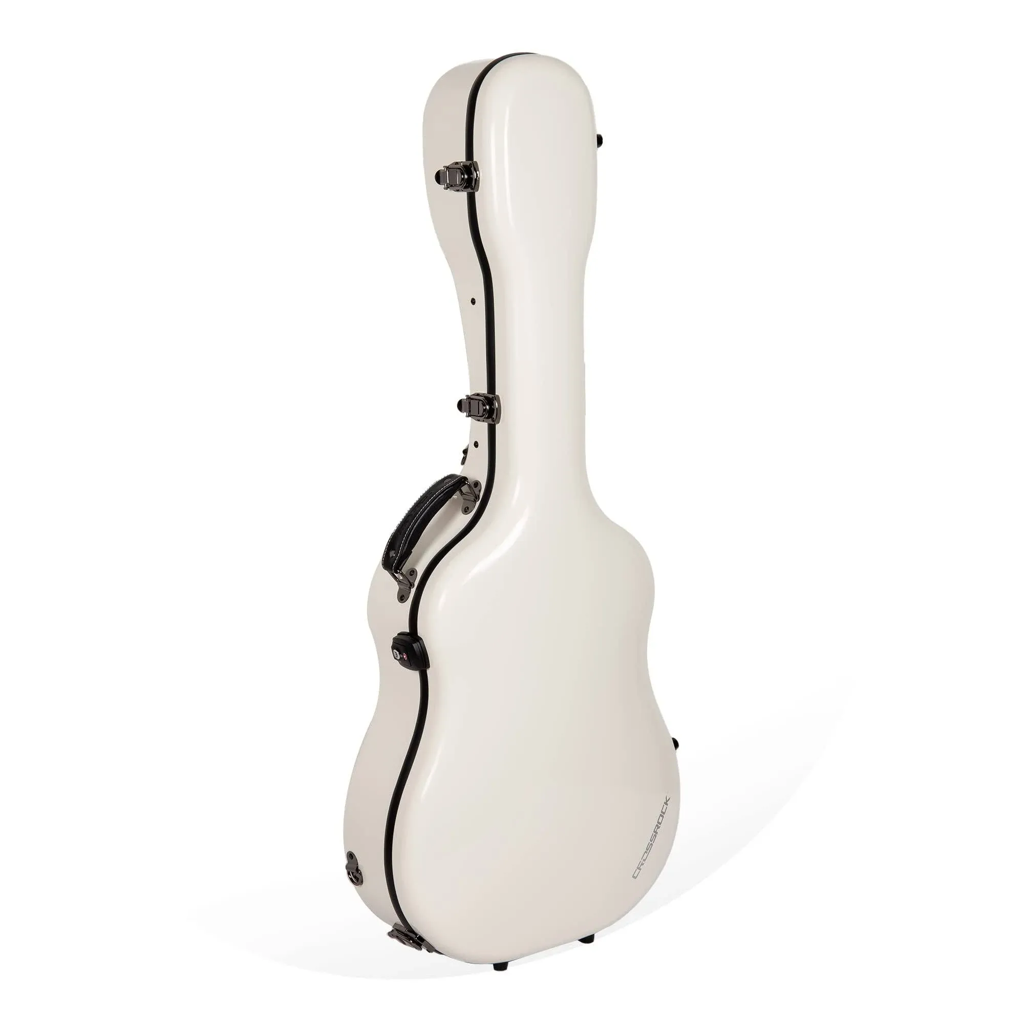 Crossrock Dreadnought Guitar Case - Fiberglass - Milky White