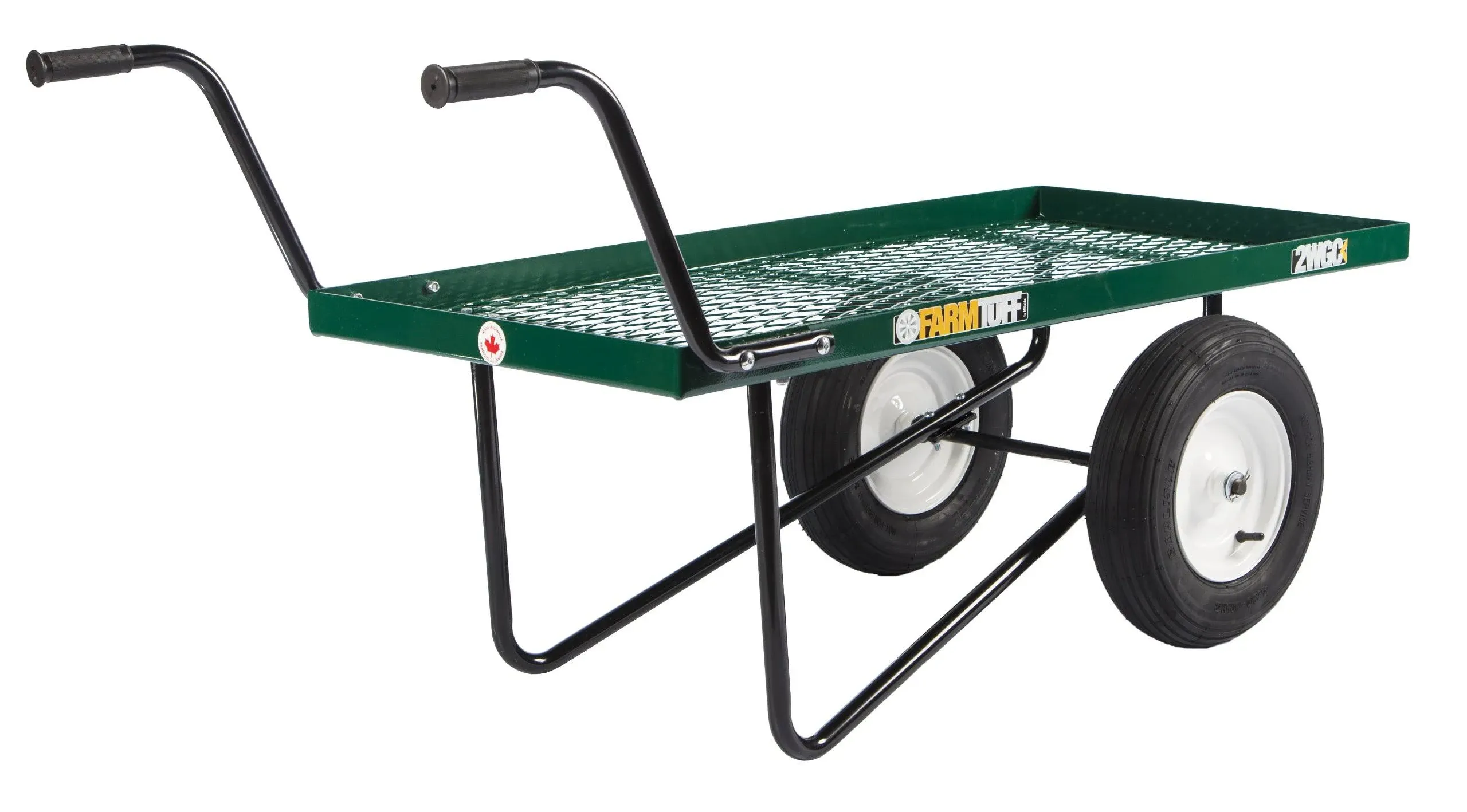 Farm Tuff Metal Deck 2-Wheel Push Cart 24-Inch by 48-Inch Green