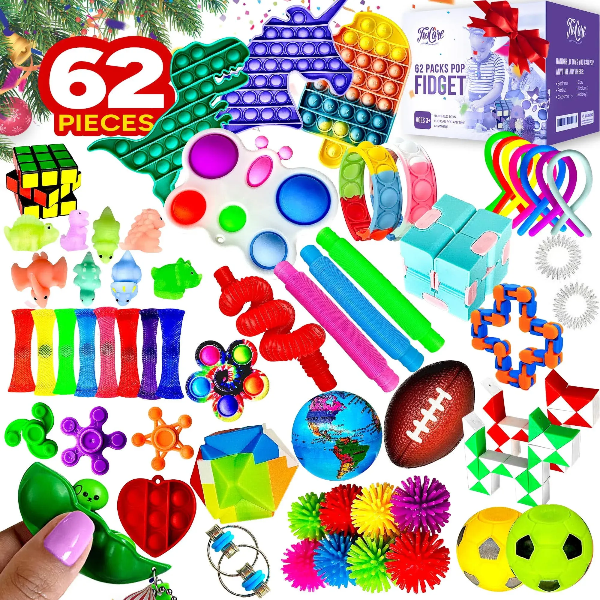 60+ Pack Fidget Toys Set, Sensory Party Favors Gifts for Kids Adults Autism Stre