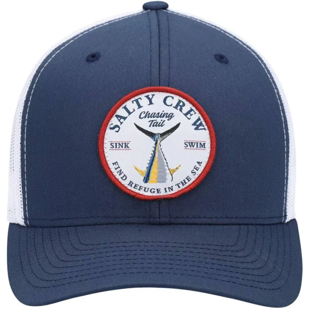 Salty Crew &#034;Bottom Dweller Retro&#034; Snapback Hat (Navy/White) 6-Panel Cap