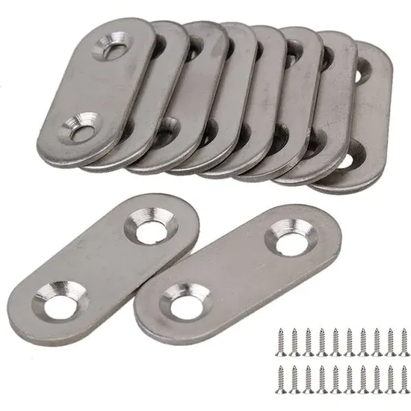 10Pcs Stainless Steel Flat Corner Brace Brackets Mending Plates Repair New