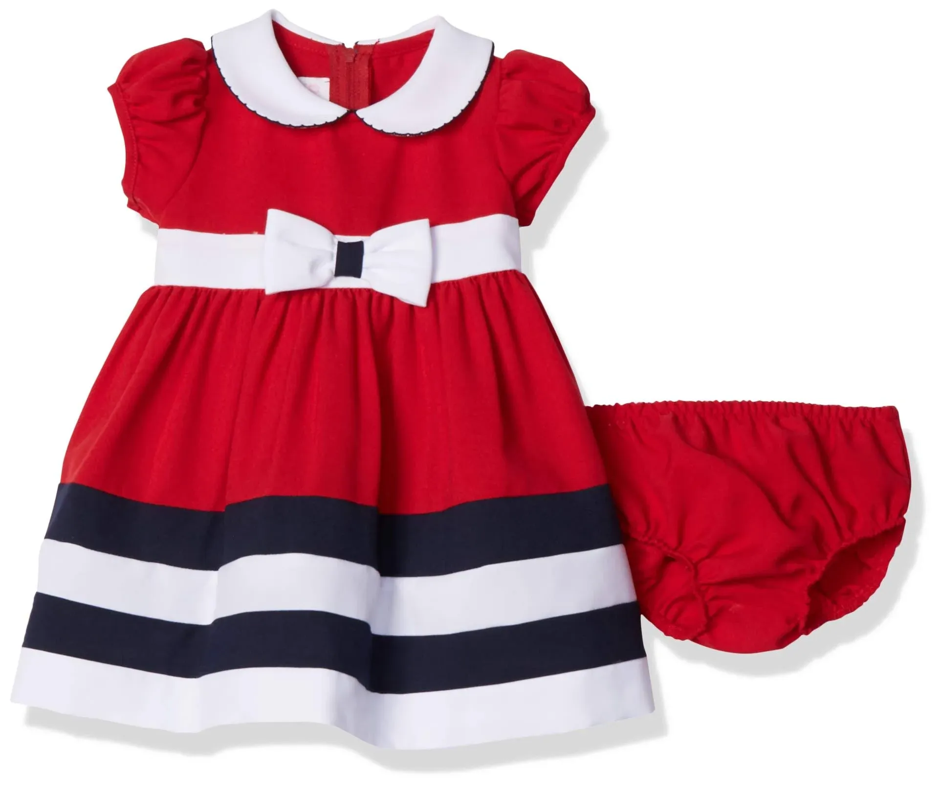 Bonnie Jean Baby Girl&#x27;s One Size Peter Pan Collar Nautical Dress and Panty Set