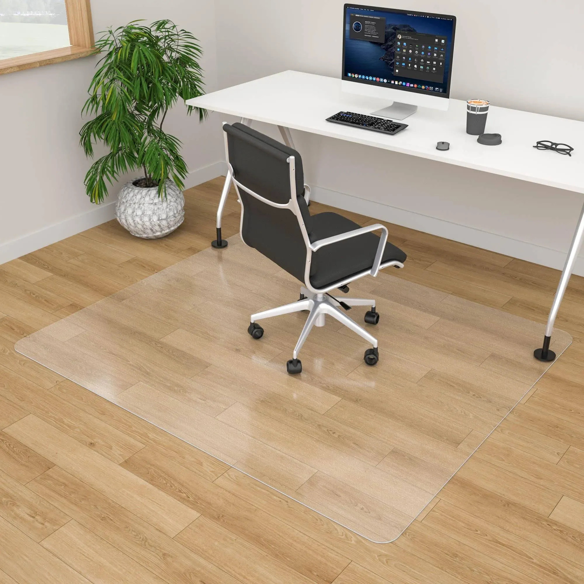 Large Office Chair Mat for Hardwood Floor - 35" x 55" Clear Floor Protector Mat for Office Chair On Hardwood, Easy Glide Desk Chair Mat for Hard Floor, Computer Chair Mat for Home & Office