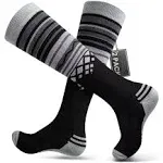 OutdoorMaster Merino Wool Ski Socks, Black / M (2-Pair Pack)