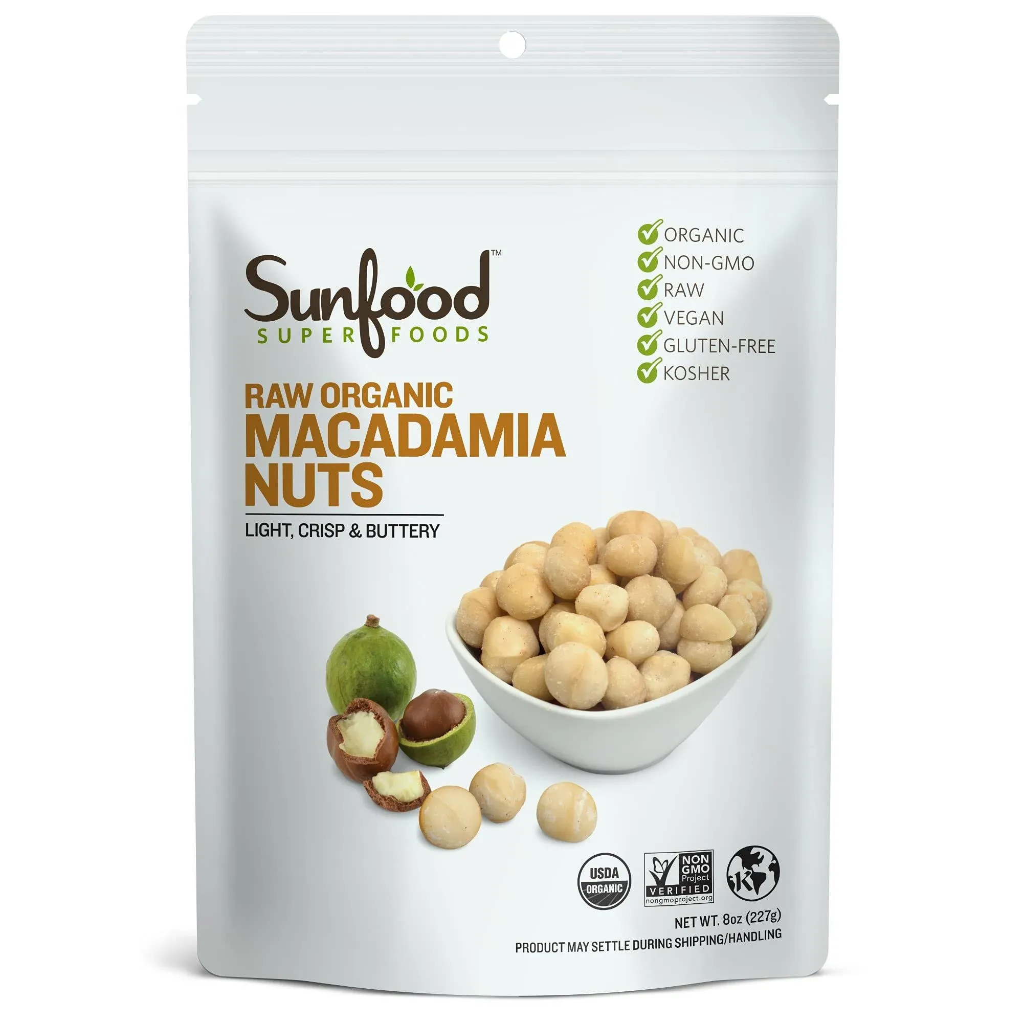 Sunfood Superfoods - Raw Organic Macadamia Nuts 227 g. - 8 oz.