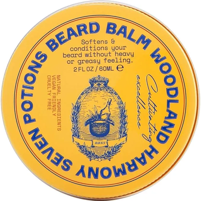 Seven Potions Beard Balm 2 oz. 100% Natural, Organic with Jojoba Oil. Makes Your ...