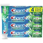 Crest Scope Toothpaste, Whitening, Active Fresh, Value 4 Pack - 4 pack, 5.5 oz tubes