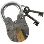 Antique Style Wine Cellar Padlock with 2 Skeleton Keys DOES NOT LOCK