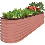 Best Choice Products 8x2x2ft Metal Raised Garden Bed, Oval Outdoor Planter Box w/ 4 Support Bars - Terracotta