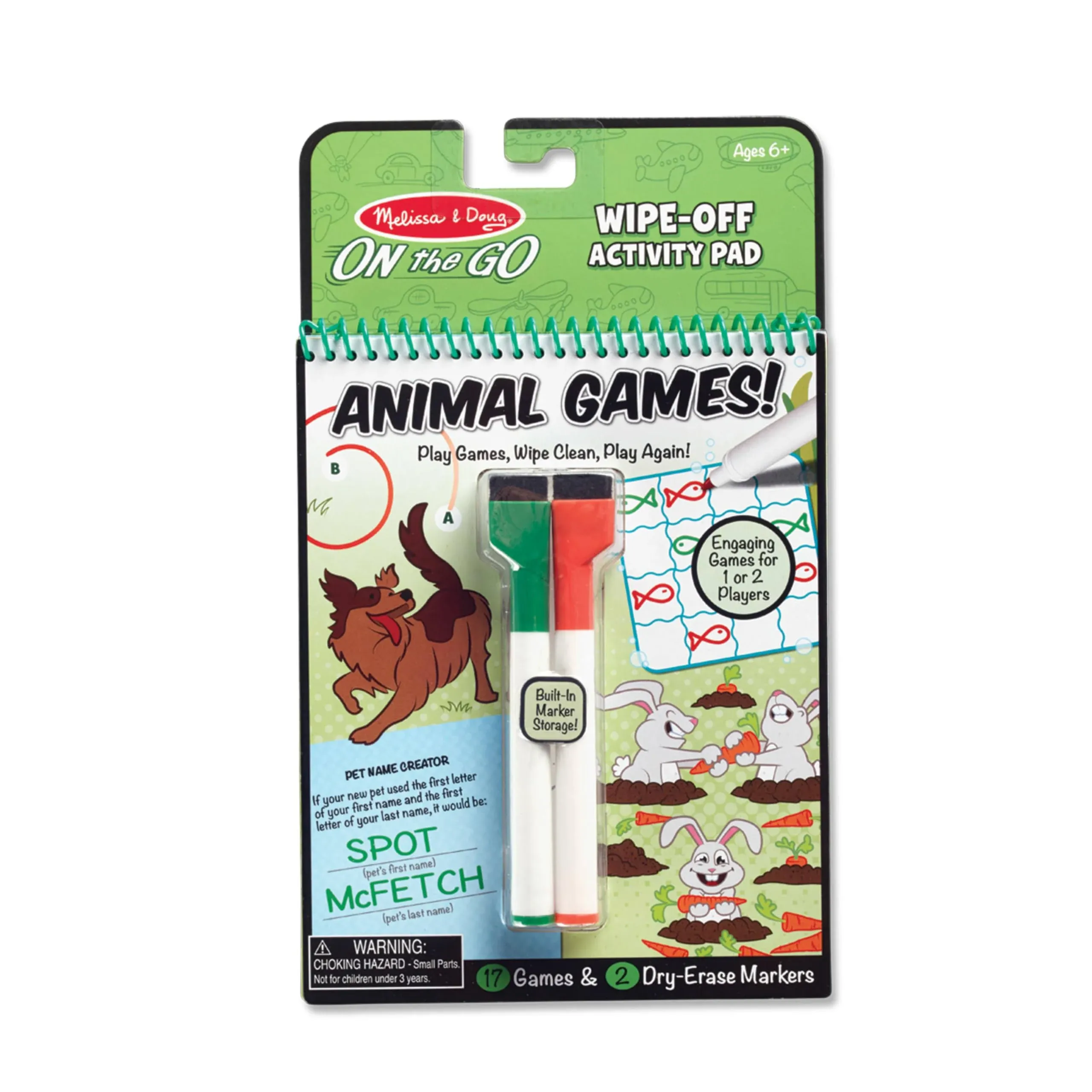 Game - Whip Off Activity Pad - Animals