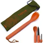 Tapirus Spork Tactical BPA Free Spoon Fork, Stainless Steel Knife and Fire Starter