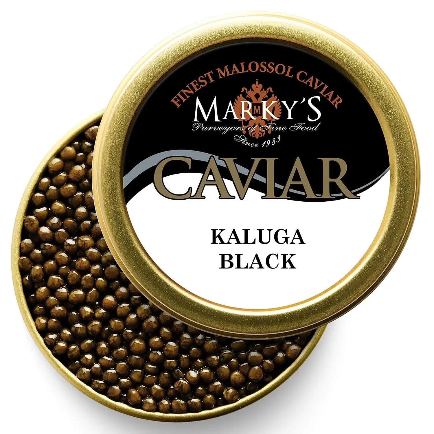 MARKY'S Premium Kaluga Fusion Black Sturgeon Caviar – 3.5 oz / 100 g – Malossol Kaluga Fusion Black Roe – GUARANTEED OVERNIGHT