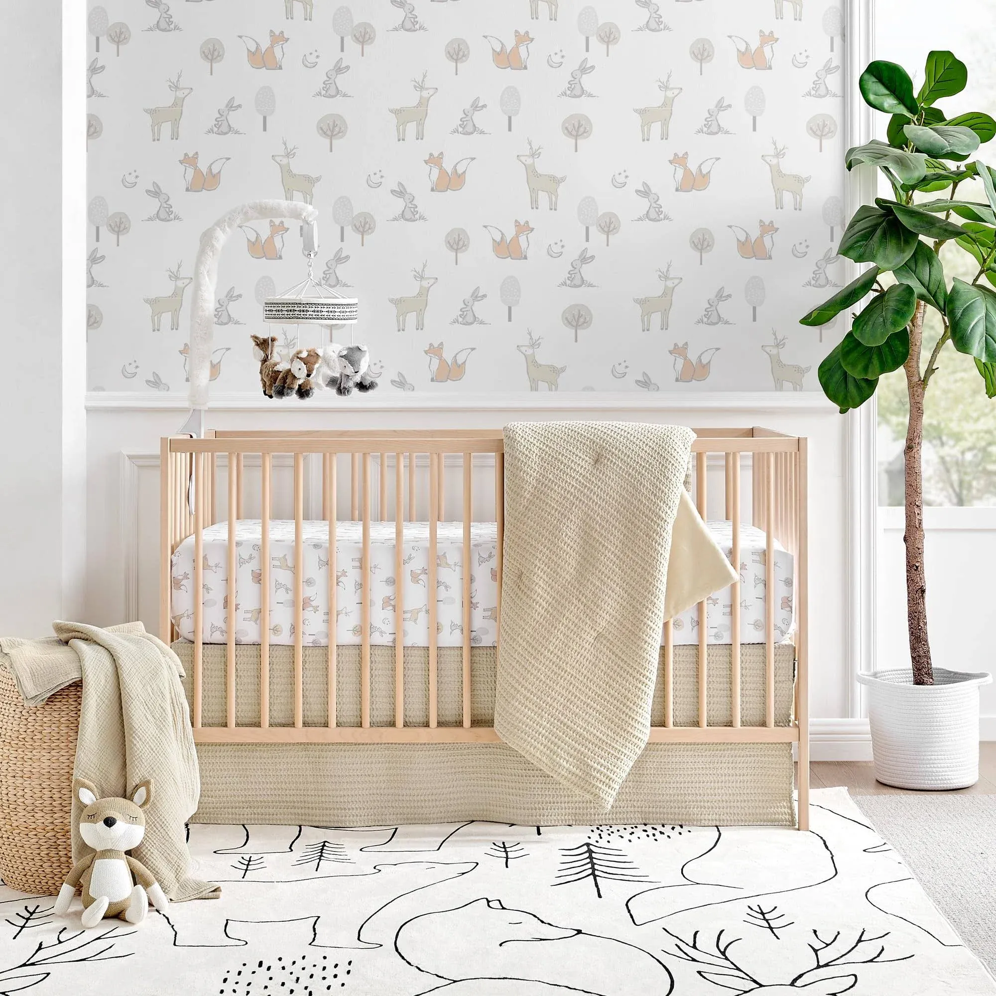 Levtex Baby Mills Waffle 4-Piece Baby Crib Bedding Set in Taupe