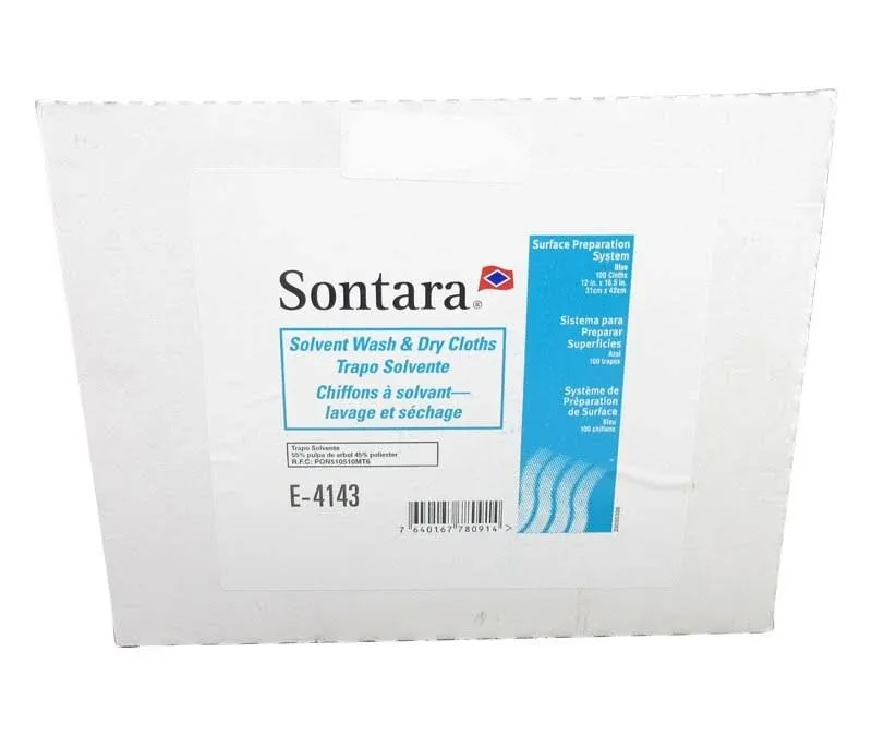 E-4143 Solvent Wash & Dry Wipe, 12" x 16.5", 100/box