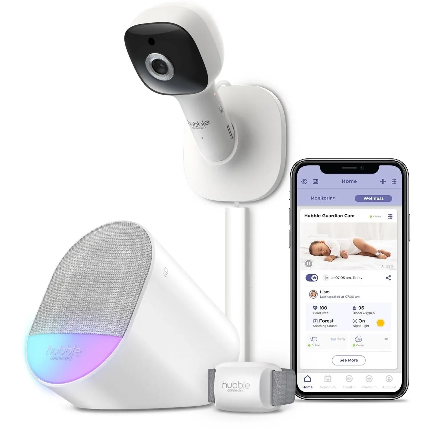 HUBBLE CONNECTED GUARDIAN CAM BABY MONITOR WEARABLE SLEEP TRACKER &amp; ACTIVITY