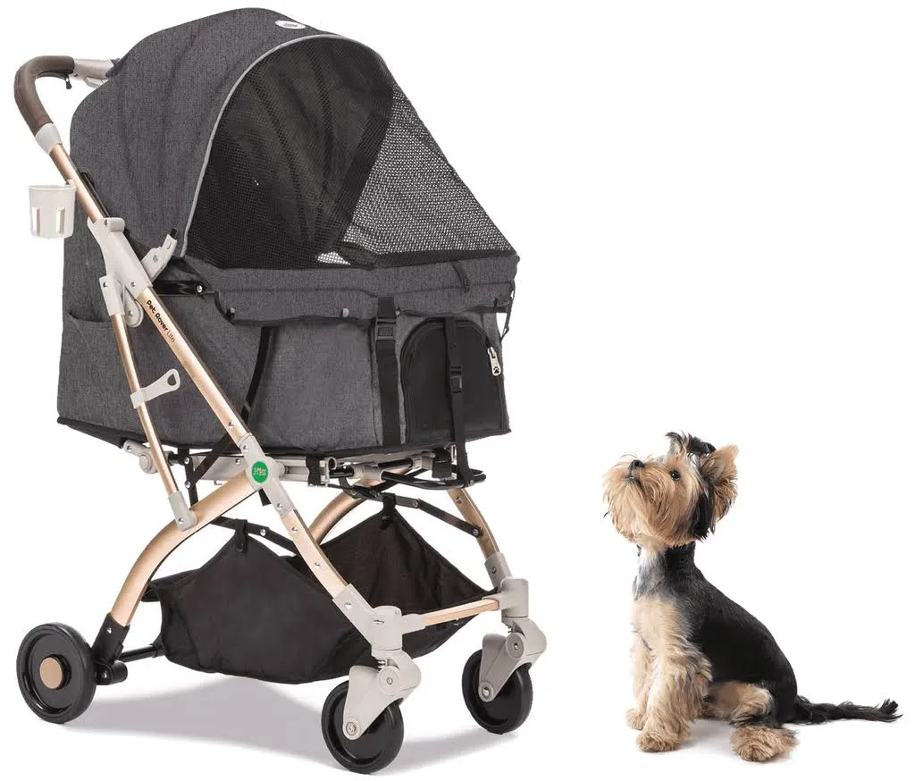 Pet Rover Lite Premium Light Travel Stroller - Grey