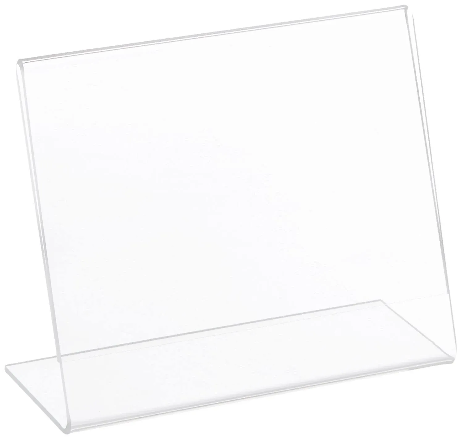 Azar Displays 6" x 5" 10pk Horizontal Slanted L - Shape Acrylic Sign Holder