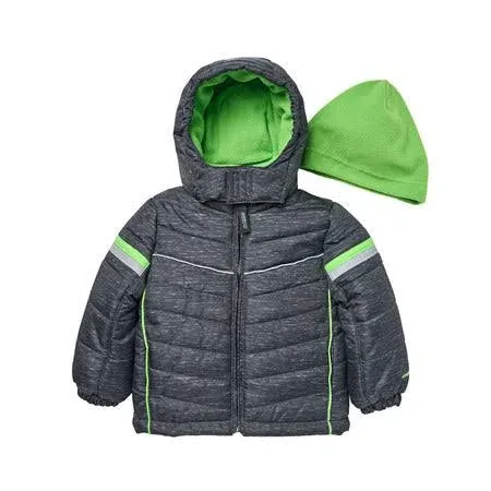 London Fog Boys 8-20 Weather Resistant Puffer Jacket with Hat