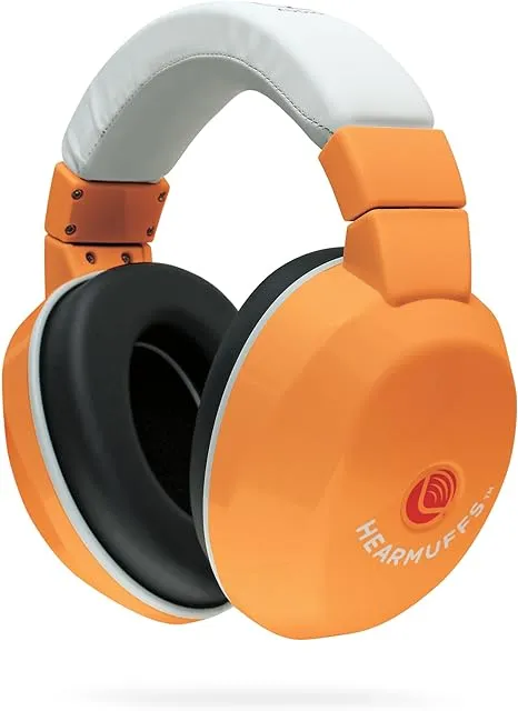 Lucid Audio HearMuffs Kids Hearing Protection Orange/White (Over-the-ear Sound Protection Ear Muffs Ages 5+)