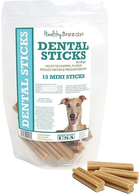 Healthy Breeds Italian Greyhound Dental Sticks Minis 15 Count