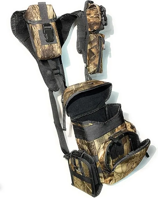 Binoculars Harness Case pack, Bino Pack with Rangefinder Compartment - Detachable Molle Compartments Camouflage for Hunting, Hiking and Birdwatching