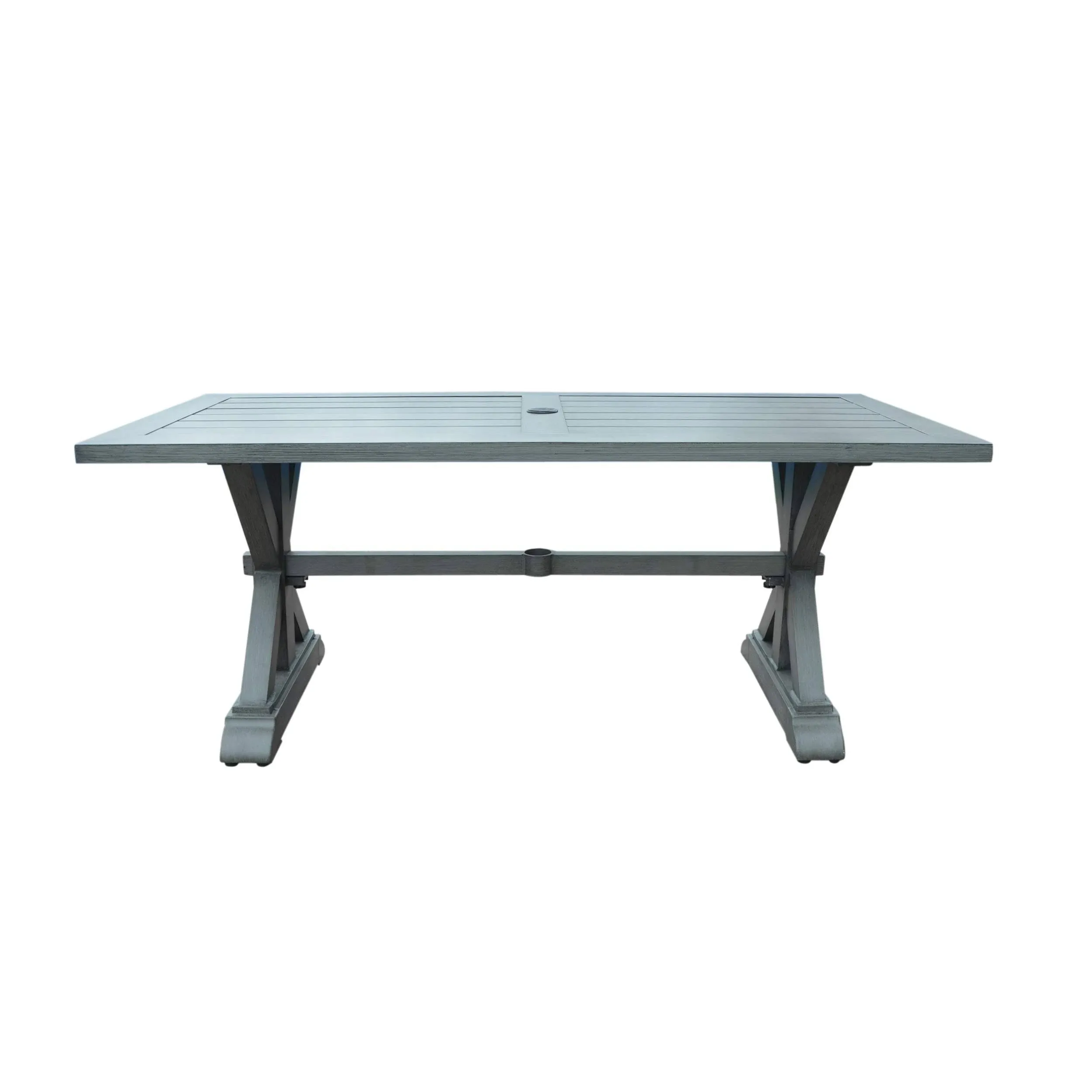 Beenle Modern Outdoor Aluminum Dining Table - Farmhouse - Outdoor Dining Tables - by GDFStudio | Houzz