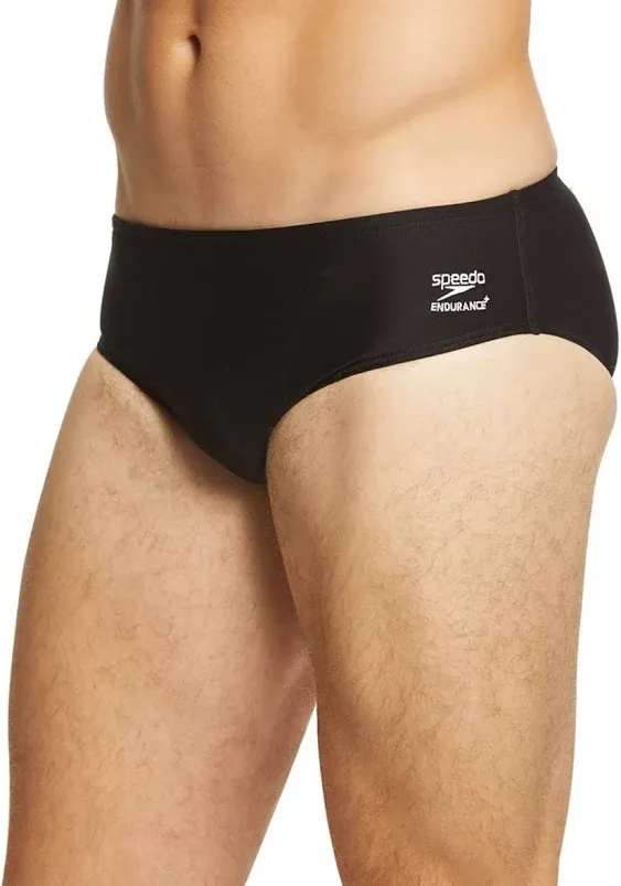 Speedo Solid Endurance Brief Swimsuit - Black | Polyester/Pbt - Swimoutlet.com