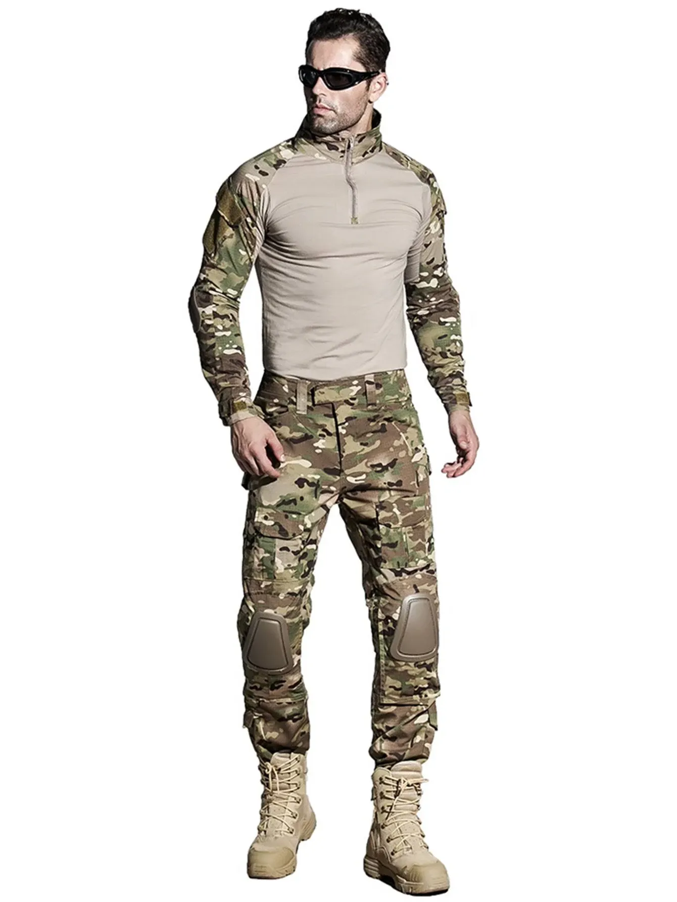 SINAIRSOFT US Army Uniform Shirt Pants with Knee Pads Tactical Combat Airsoft Hunting Apparel Camo BDU