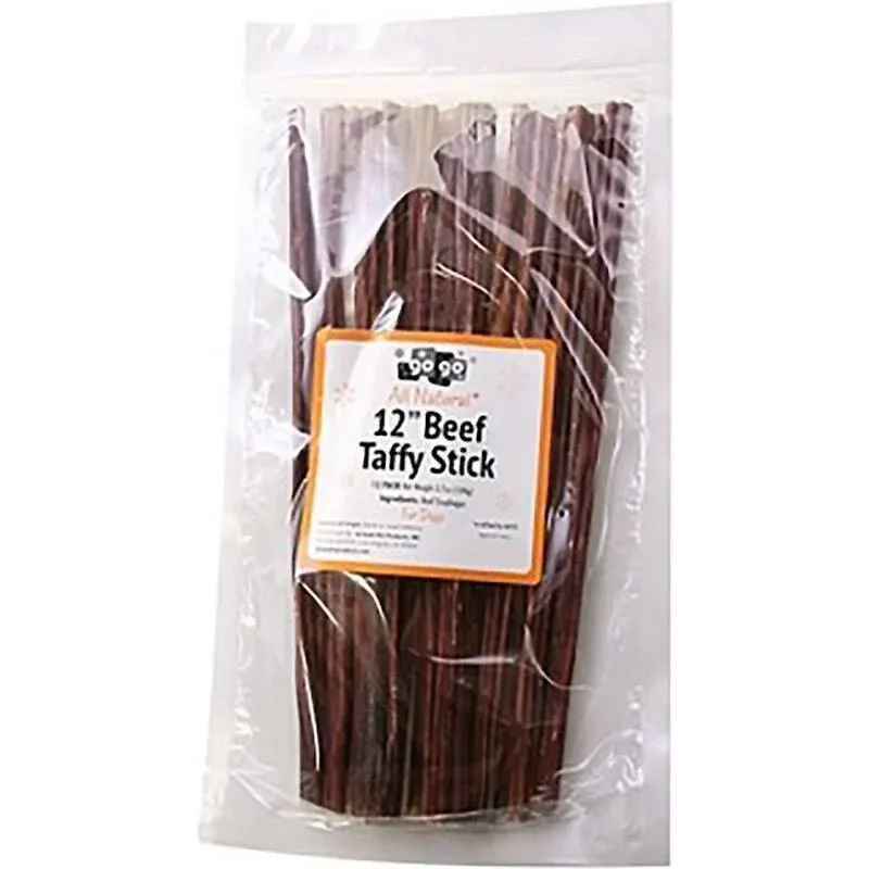 Gogo Free Range Beef Taffy Sticks 12 Inch 12 Pack