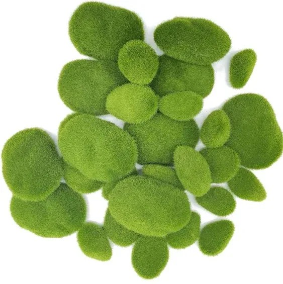 TIHOOD 30 Pcs 3 Size Artificial Moss Rocks