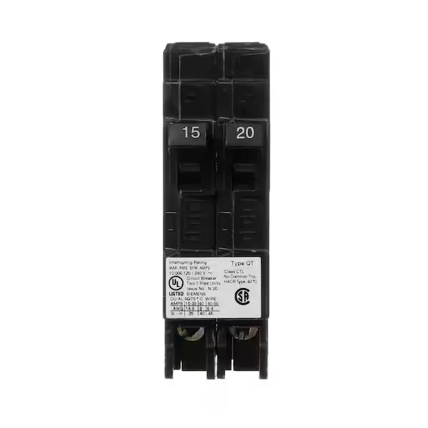 15/20 Amp Tandem Single-Pole Type QT Circuit Breaker