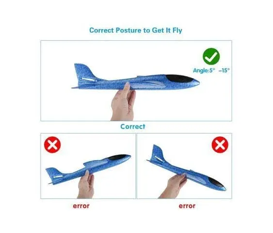 BooTaa 4 Pack Airplane/Flying Toys, 17.5" Large Throwing Foam Plane/Gliders, 2 Flight Mode, Birthday Gifts for Girls Kids 3 4 5 6 7 8 9 10 11 12 Year Old Boys,Outdoor Sport Game Toys