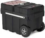 Keter Masterloader Resin Rolling Tool Box with Locking System and Removable