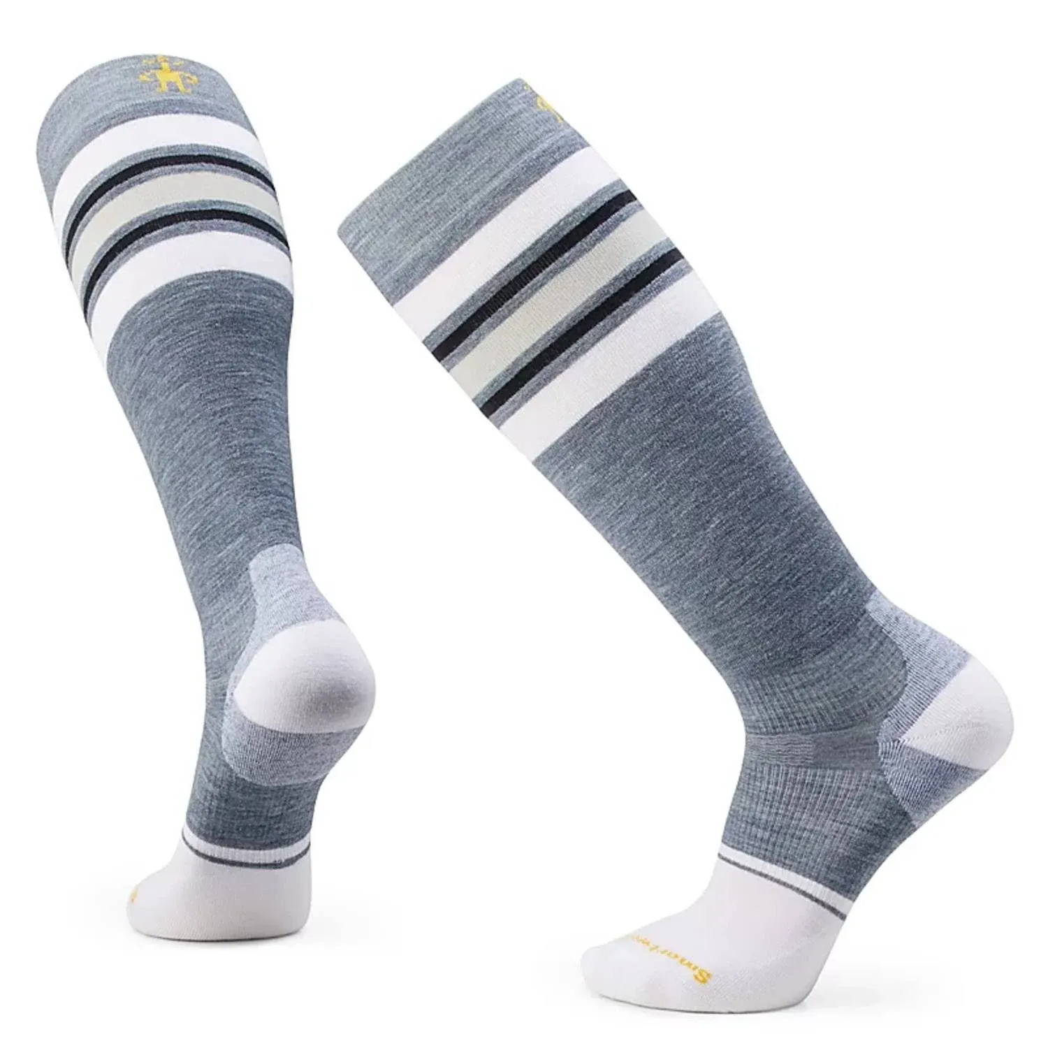 Snowboard Targeted Cushion Stripe Extra Stretch Over The Calf Socks