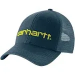 NWT Carhartt Force Mesh Logo Trucker Hat Snapback Blue Green AH1195-M One Size.