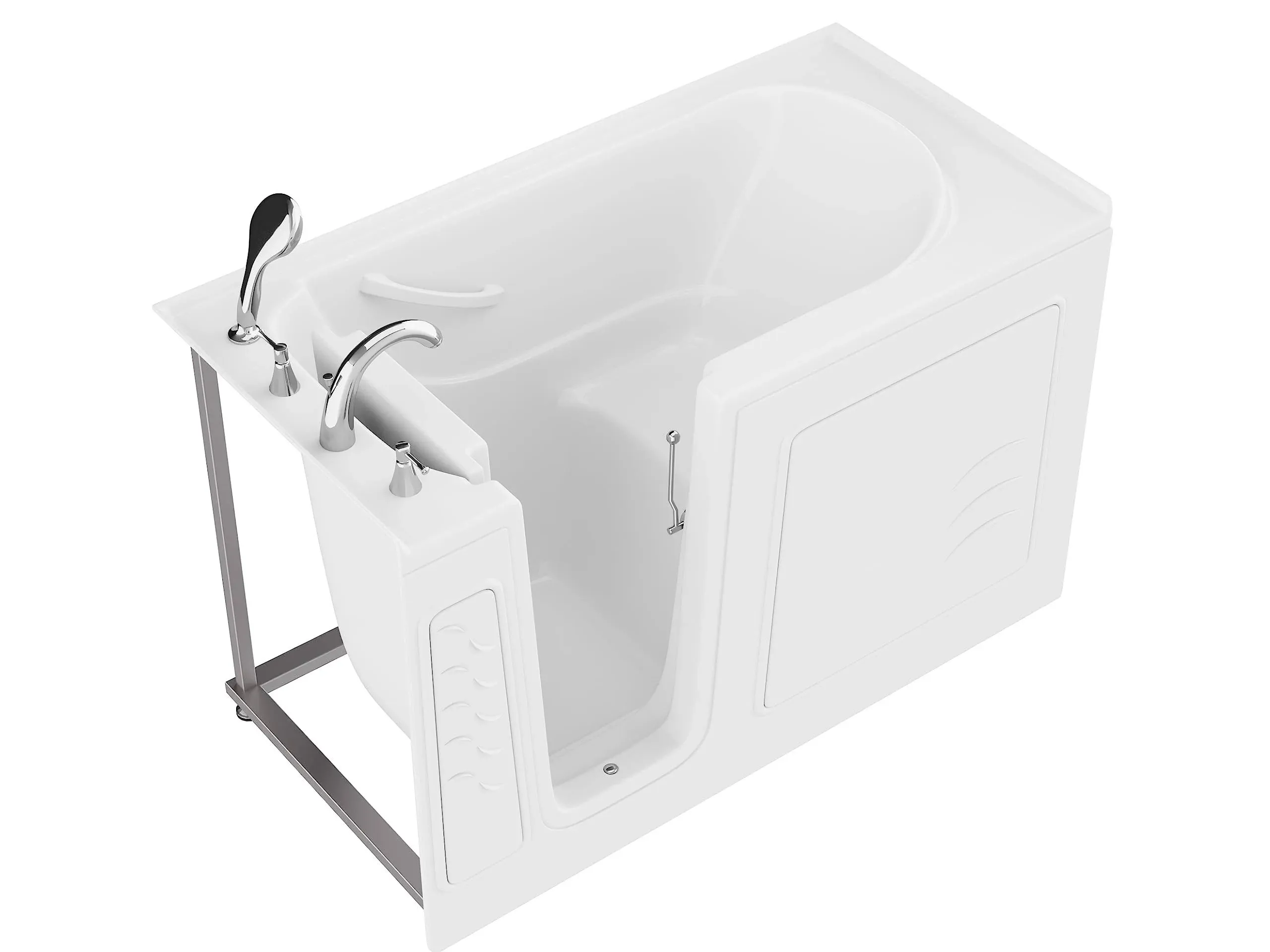 ANZZI Walk In Tub 60'' x 30'' Left Drain, Whirlpool & Air Tub with Quick Fill, Aromatherapy, Chroma therapy, White Finish Easy Maintenance with Powered Fast Drain - AMZ3060WILWS