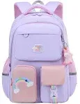 Unicorn Backpack for Girls Rainbow School Bag Cute Student Laptop Backpacks Casual Durable Travel Bags