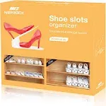 Neprock Shoe Slots Organizer, Adjustable Shoe Rack Stacker Storage Space Saver, Double Deck Shoe Rack Holder for Closet Organization (20-Pack)(White)